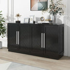 60 Dining Buffet And Sideboard with 4 Doors, Adjustable Shelves, and Handles
