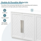 60 Dining Buffet And Sideboard with 4 Doors, Adjustable Shelves, and Handles