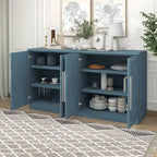 60 Dining Buffet And Sideboard with 4 Doors, Adjustable Shelves, and Handles