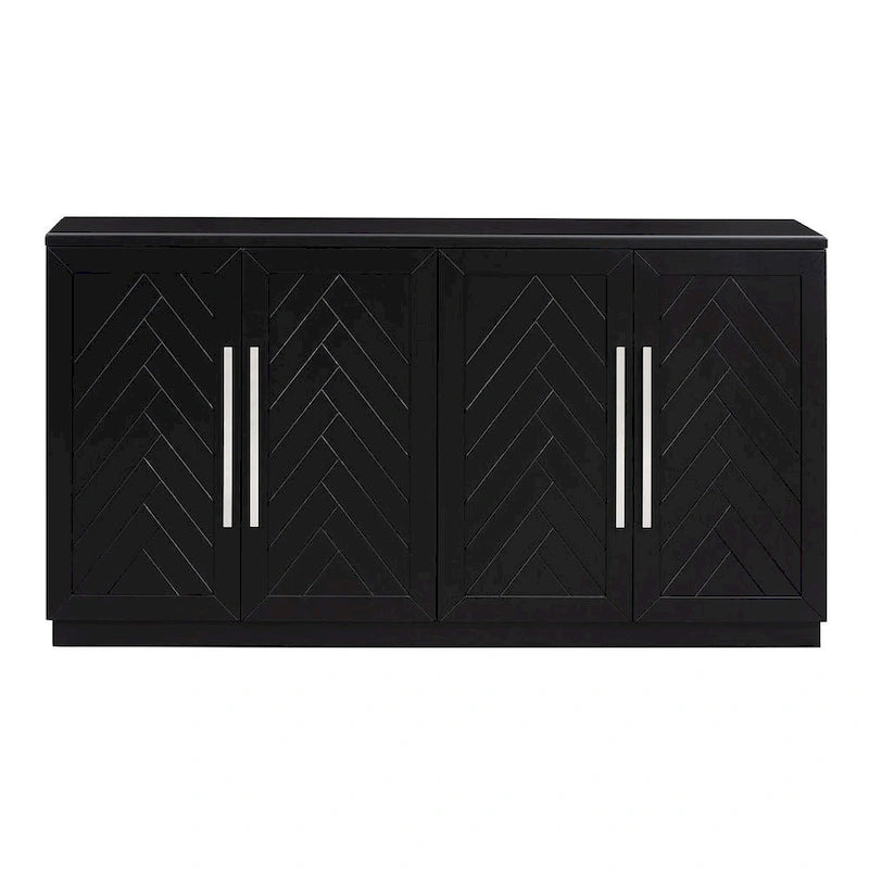 60 Dining Buffet And Sideboard with 4 Doors, Adjustable Shelves, and Handles