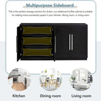 60 Dining Buffet And Sideboard with 4 Doors, Adjustable Shelves, and Handles