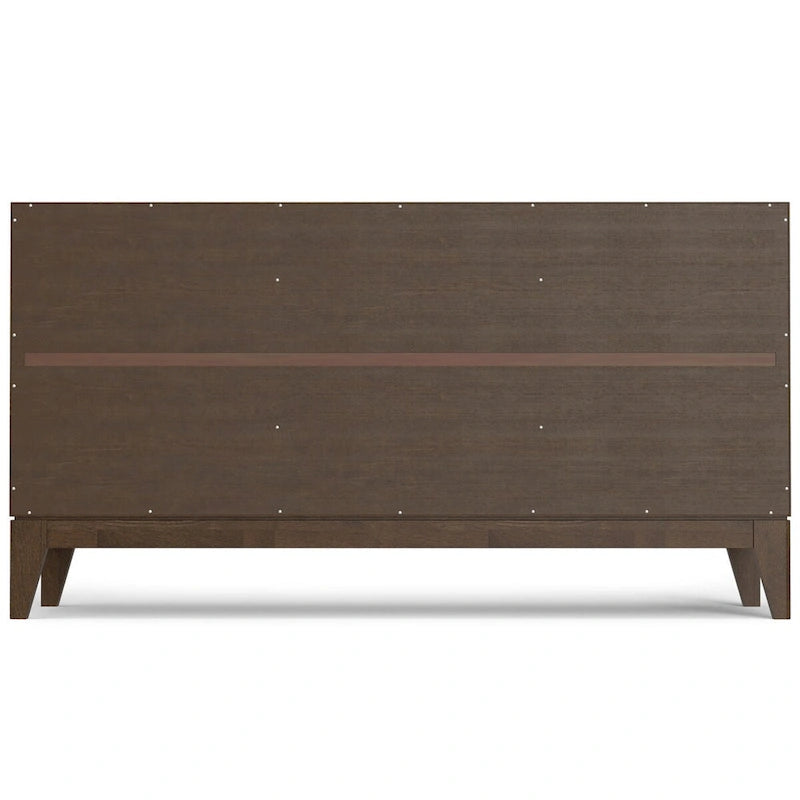 WYNDENHALL Pearson SOLID HARDWOOD 60 inch Wide Rectangle Modern 3 Door Sideboard Buffet / Storage Cabinet in Walnut Brown