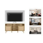 Anmytek Modern Rattan Wood TV Stand Console Table Entertainment Centers for TVs up to 65 - 59
