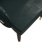 Leather Dining Chair with a Ripple Back and Gold Accents Design Elara Collection