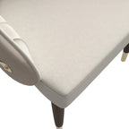 Leather Dining Chair with a Ripple Back and Gold Accents Design Elara Collection