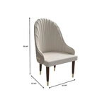 Leather Dining Chair with a Ripple Back and Gold Accents Design Elara Collection