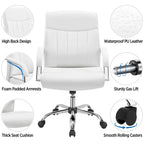 Yaheetech Contemporary PU Leather Executive Chair with High Back