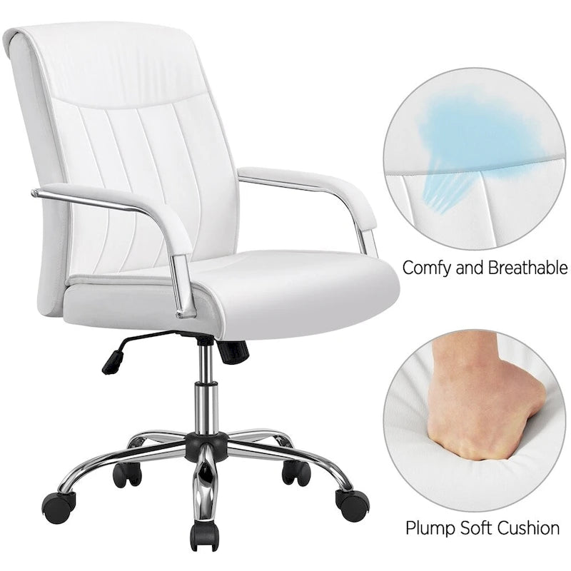 Yaheetech Contemporary PU Leather Executive Chair with High Back