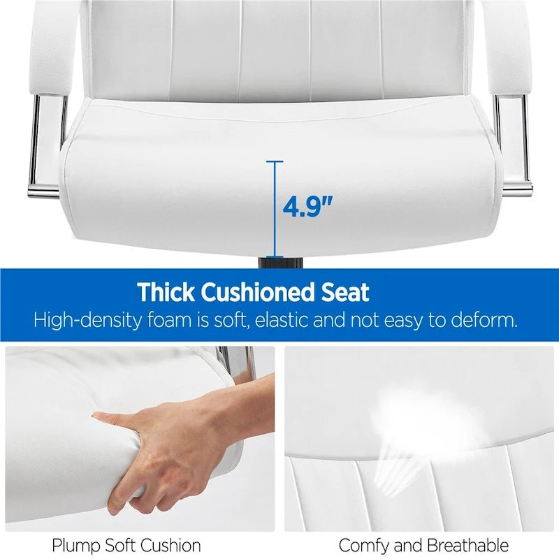 Yaheetech Contemporary PU Leather Executive Chair with High Back