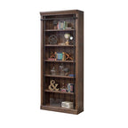 Avondale 8' Tall Bookcase Wall With Ladder, Storage Organizer, Display Shelf for Office, Brown - 80W x 94H x 15D