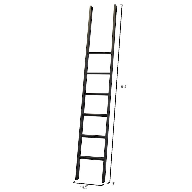 Avondale 8' Tall Bookcase Wall With Ladder, Storage Organizer, Display Shelf for Office, Brown - 80W x 94H x 15D
