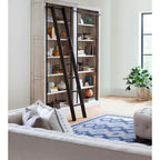 Avondale 8' Tall Bookcase Wall With Ladder, Storage Organizer, Display Shelf for Office, Brown - 80W x 94H x 15D