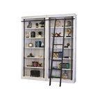 Avondale 8' Tall Bookcase Wall With Ladder, Storage Organizer, Display Shelf for Office, Brown - 80W x 94H x 15D