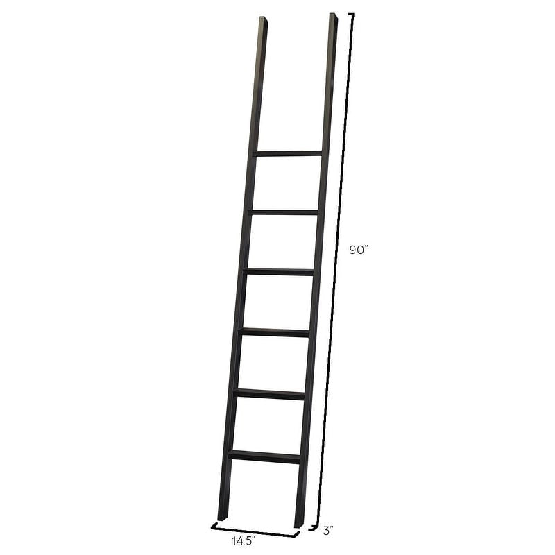 Avondale 8' Tall Bookcase Wall With Ladder, Storage Organizer, Display Shelf for Office, Brown - 80W x 94H x 15D