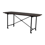 Conway 66-inch Industrial Wheeled Trestle Table - Mango Wood & Metal