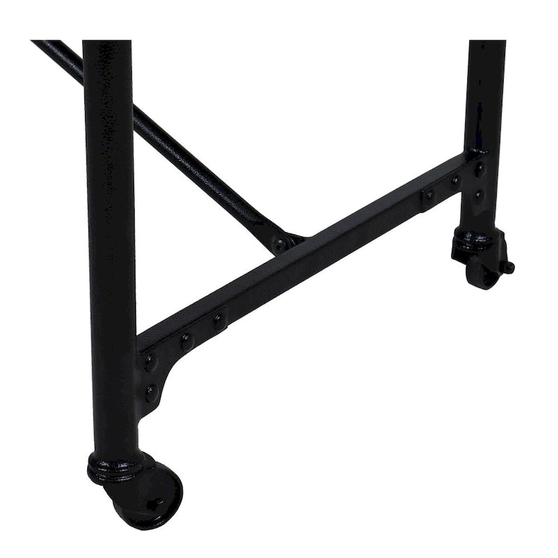 Conway 66-inch Industrial Wheeled Trestle Table - Mango Wood & Metal