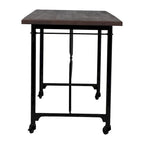 Conway 66-inch Industrial Wheeled Trestle Table - Mango Wood & Metal