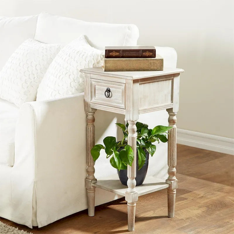 Modern Farmhouse Solid Wood Weathered Rustic Accent Table