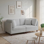 Corduroy Modular Sectional Sofa Set With Pillows