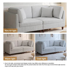 Corduroy Modular Sectional Sofa Set With Pillows