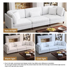 Corduroy Modular Sectional Sofa Set With Pillows