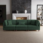 Corduroy Modular Sectional Sofa Set With Pillows