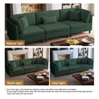 Corduroy Modular Sectional Sofa Set With Pillows