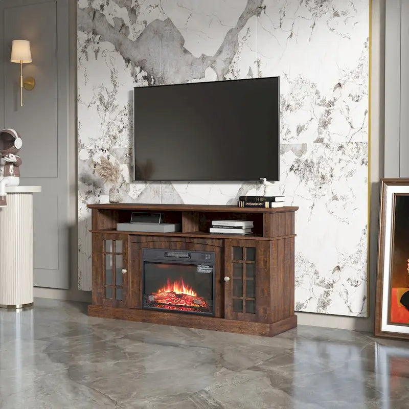 TVstand with electronicfireplace and remote control