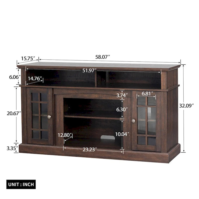 TVstand with electronicfireplace and remote control
