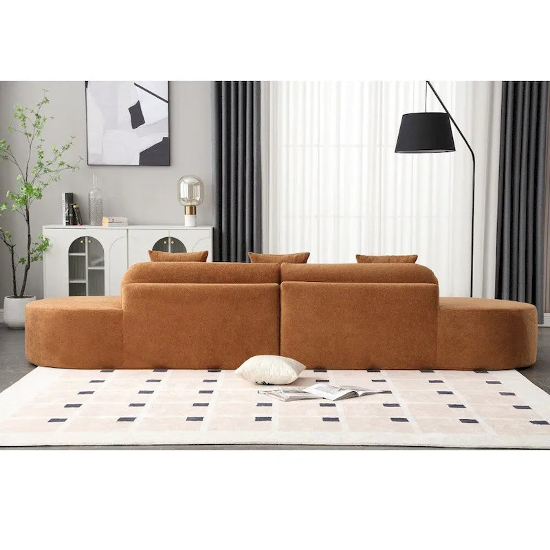 Modern Curved Terrycloth Fabric Combination Sofa No Assembly Required