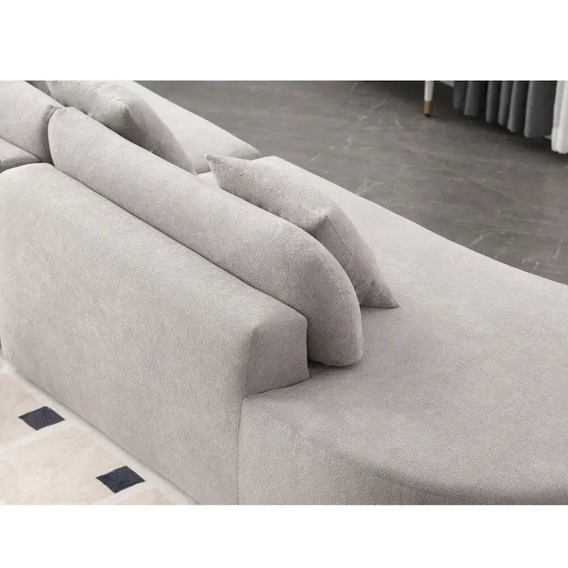 Modern Curved Terrycloth Fabric Combination Sofa No Assembly Required