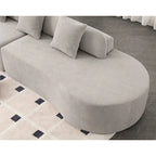 Modern Curved Terrycloth Fabric Combination Sofa No Assembly Required
