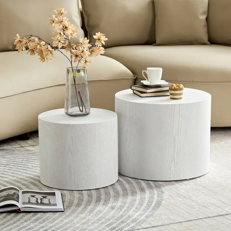 Veneer side table coffee table set of 2