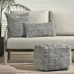 Villa by Classic Home Shades 18 Recycled Fabric Indoor/Outdoor Pouf