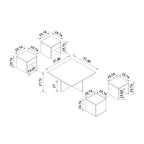 Manhattan Comfort Haley Mid-Century Modern Nested Coffee Table