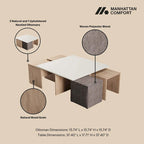 Manhattan Comfort Haley Mid-Century Modern Nested Coffee Table