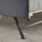 Twin Size Upholstery DayBed with Twin Size Erectable Trundle and USB Charging Design