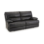 Signature Design by Ashley Mountainous Black Power Reclining Sofa - 85W x 42D x 42H