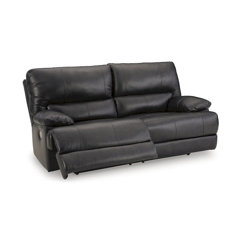 Signature Design by Ashley Mountainous Black Power Reclining Sofa - 85W x 42D x 42H