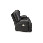 Signature Design by Ashley Mountainous Black Power Reclining Sofa - 85W x 42D x 42H