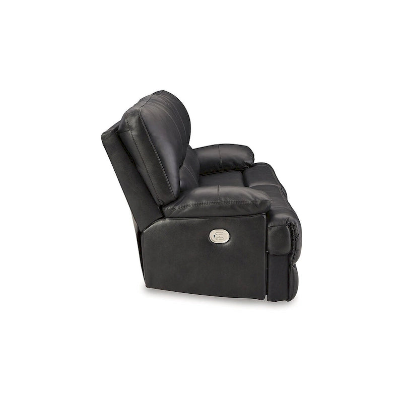 Signature Design by Ashley Mountainous Black Power Reclining Sofa - 85W x 42D x 42H