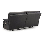 Signature Design by Ashley Mountainous Black Power Reclining Sofa - 85W x 42D x 42H