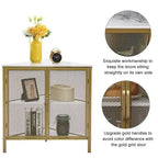 Javlergo Corner Table Modern Triangle 3-tier Storage Shelf with 2 Doors for Living Room Bedroom Office