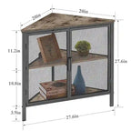 Javlergo Corner Table Modern Triangle 3-tier Storage Shelf with 2 Doors for Living Room Bedroom Office