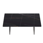 79 Mid-Century Rectangle Marble Dining Table Set for 6-8