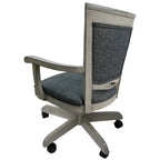 Swivel Wood Dining Caster Chair - 400 on Wheels - Custom Upholstery - 18 inch Seat