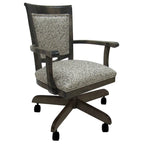 Swivel Wood Dining Caster Chair - 400 on Wheels - Custom Upholstery - 18 inch Seat