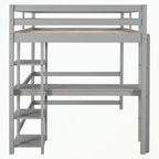 Full Loft Bed with Desk and Shelves