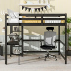 Full Loft Bed with Desk and Shelves