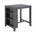 Graham 36 3-Piece Finish Small Space Counter Height Dining Table with Shelves and 2 Chairs